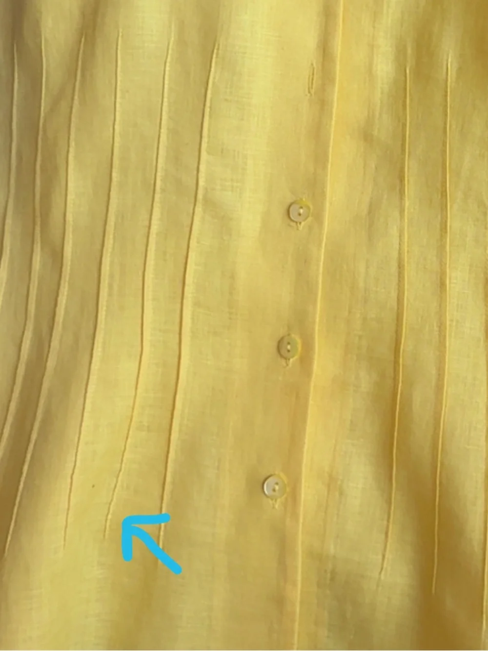 Lafayette 148 100% Linen Pleated Button Down Yellow Collared Blouse Sz 6 *stain - Picture 10 of 10